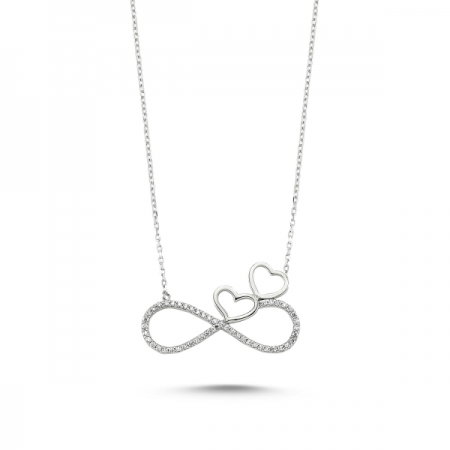 Colier argint 925 rodiat cu infinit, inimioare si zirconii - Infinite You CTU0030 [0]
